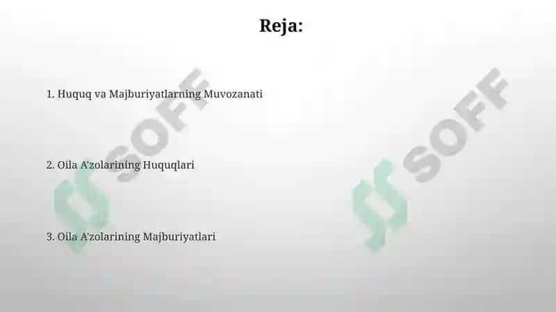 Oila aʼzolarining ózaro huquq va majburiyatlari 2