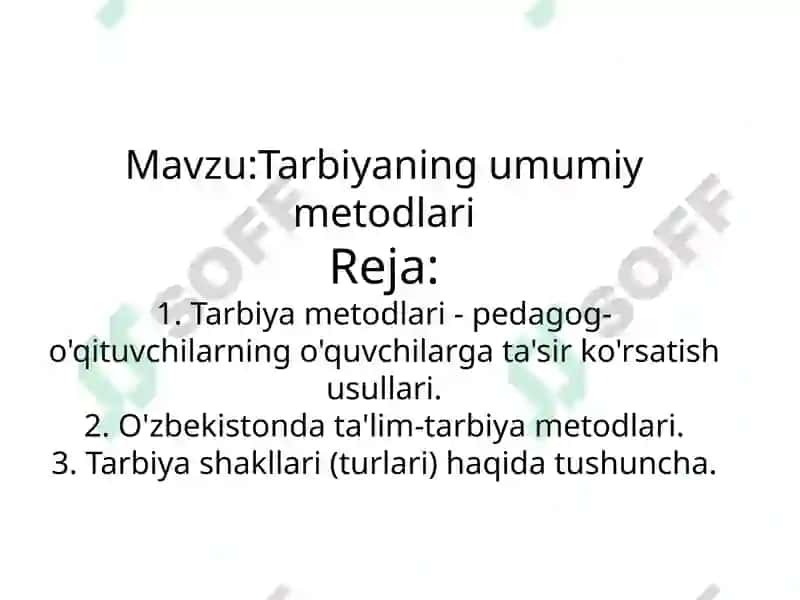 Tarbiyaning Umumiy Metodlari 2