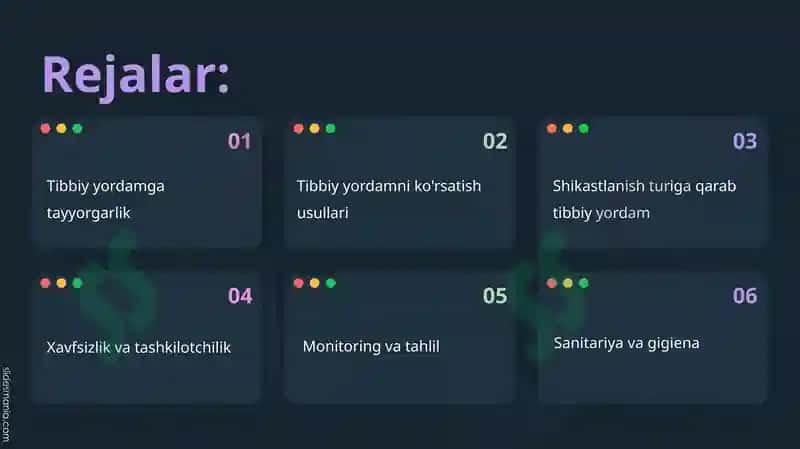 Shikastlangan o’choqlarda tibbiy yordamni tashkil etish 2
