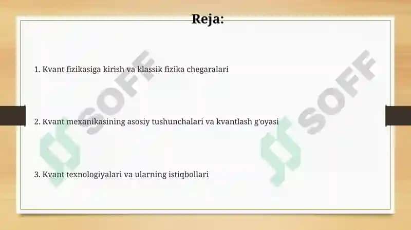 Kvant fizikasiga kirish va uning paydo bo'lish sabablari 2
