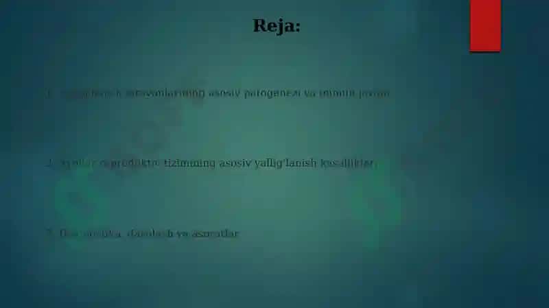 Ayollar jinsiy tizim a'zolari yallig'lanish jarayonini patofiziologiyasi 2