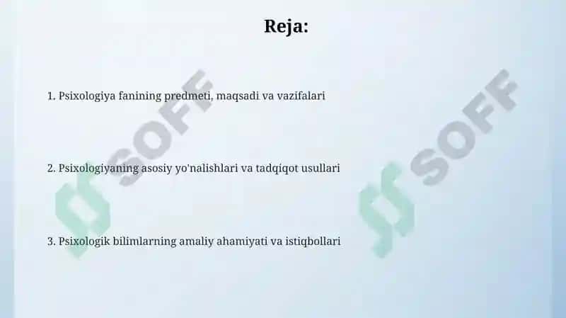 Psixologiya fanining predmeti maqsadi va vazifalari 2