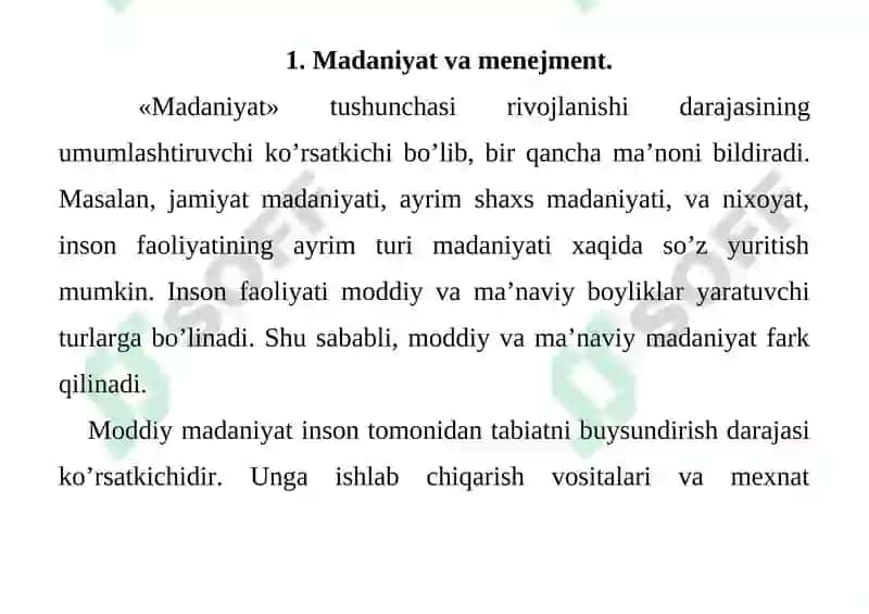 Menejment madaniyat tushunchasi va uning darajasi 2