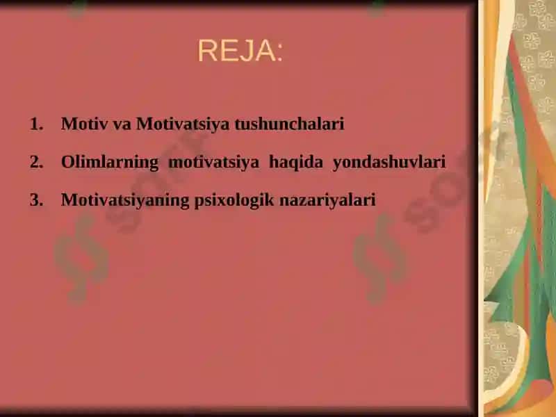 Motivatsiyani o'rganishga oid asosiy yondashuvlar 2