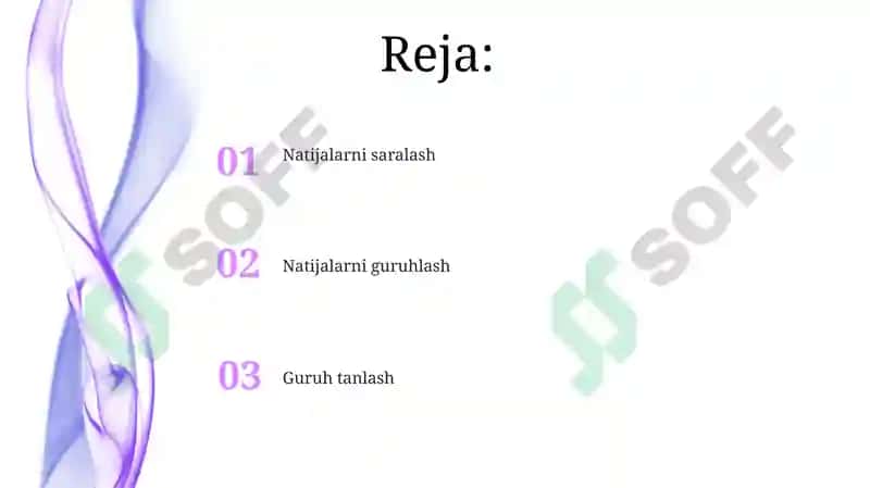 Guruhlash usullari 2