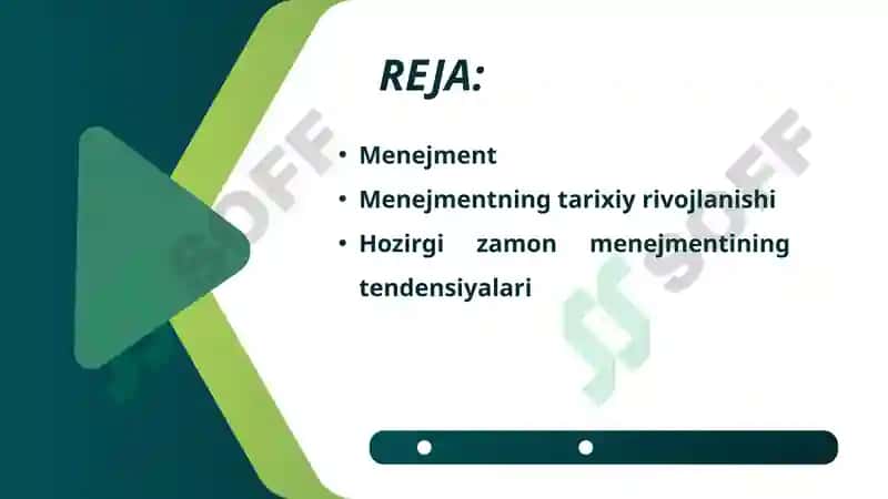 Menejment usullari, uslublari va texnologiyalari 2