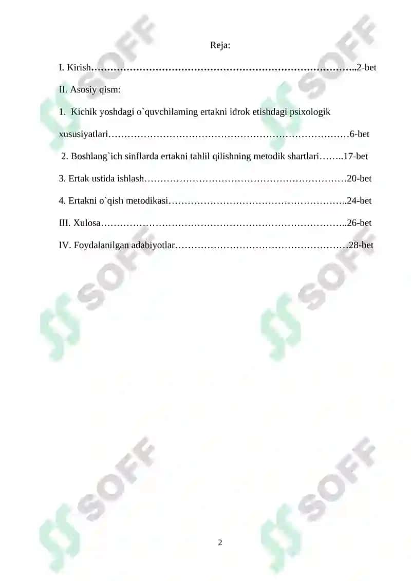 O`qish darslarida ertak o`tish uslubiyoti. 2