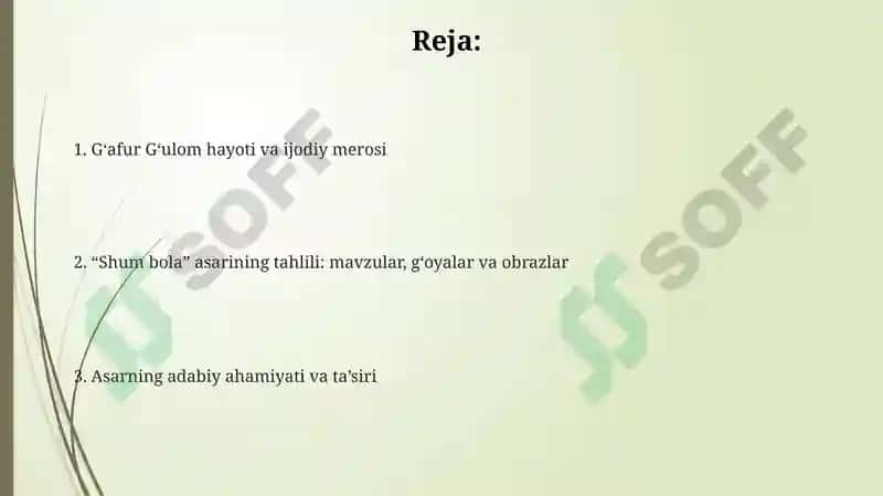 "Shum bola" asarining tahlili 2