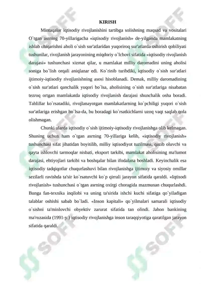 O‘zbekiston mintaqasining ijtimoiy-iqtisodiy rivojlanishining asosiy muammolari va yo‘nalishlarini aniqlash 2