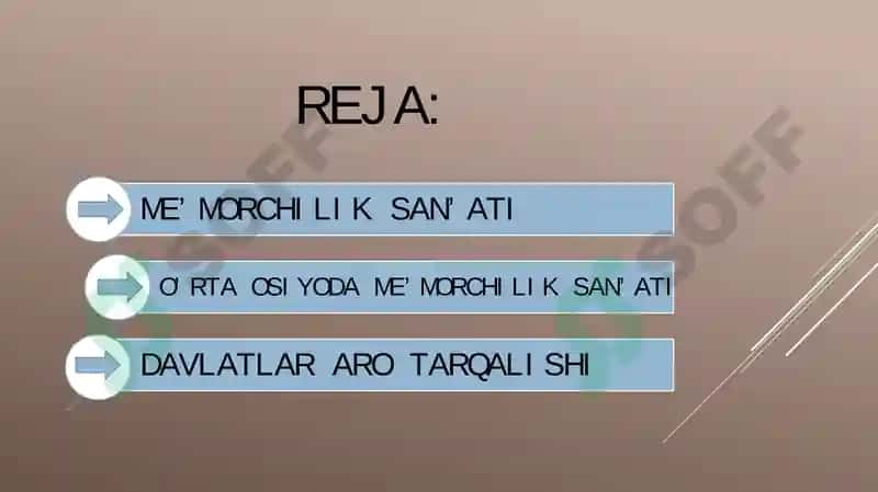 XXI ASRDA ME’MORCHILIK VA SAN’AT 2