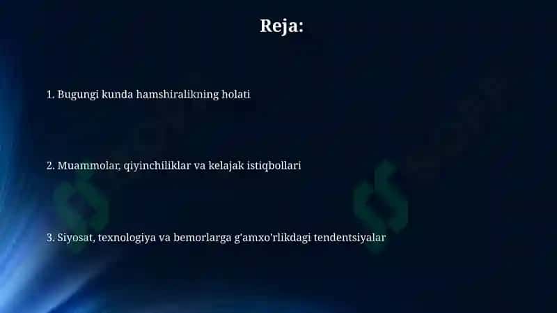 Hamshiralikning Bugungi Kunlik Holati 2