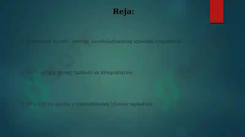 Zamonaviy davrda Yevropa mamlakatlarining iqtisodiy siyosiy hayoti 2