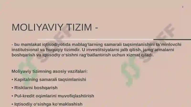 Moliyaviy tizim 2