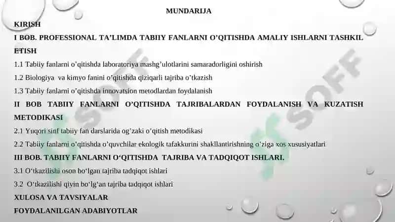 TABIIY FANLARNI O‘QITISHDA QIZIQARLI TAJRIBA VA KUZATISHLARNI AMALGA OSHIRISH METODIKASI 2