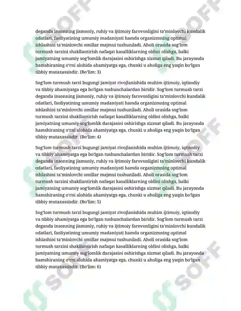 Sog‘lom Turmush Tarzi 2