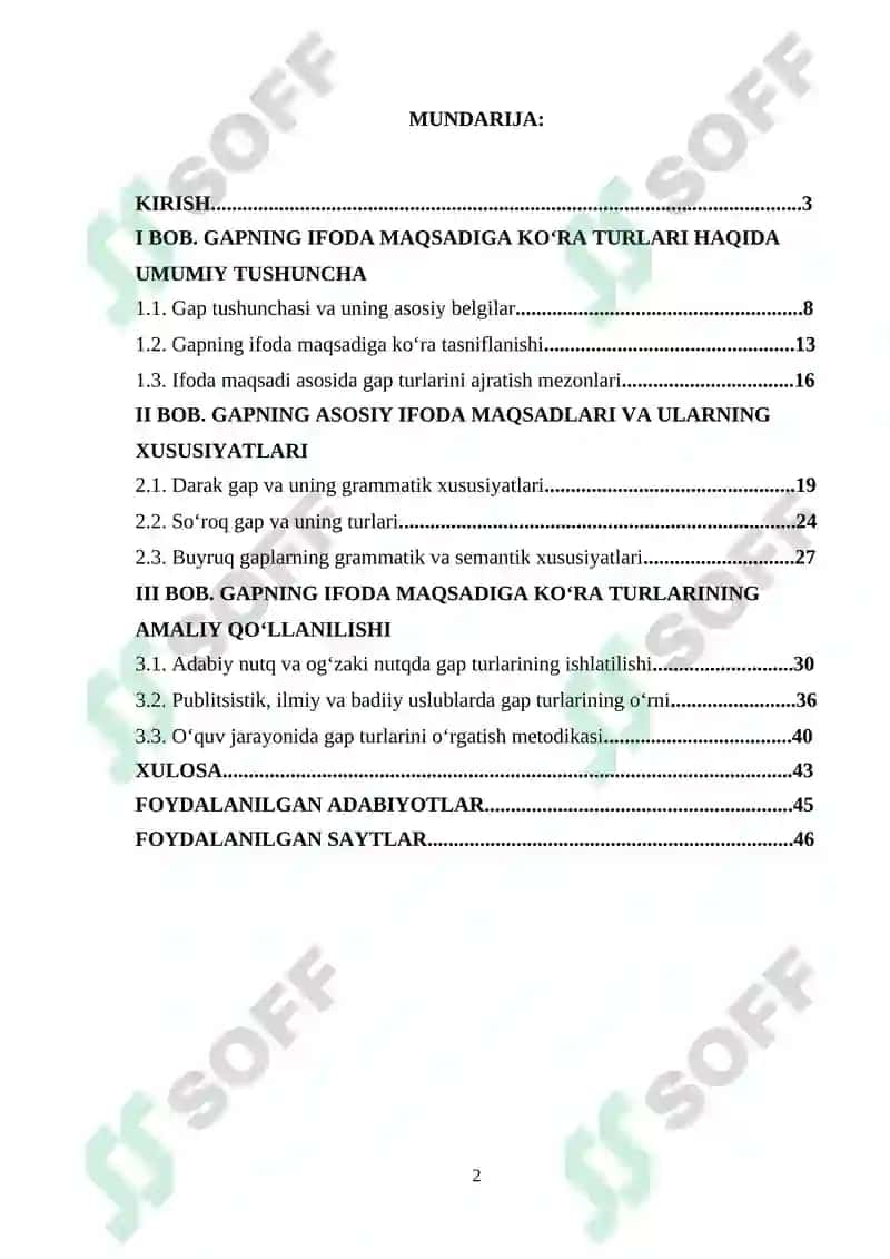 GAPNING IFODA MAQSADIGA KOʻRA TURLARI KURS ISHI 2
