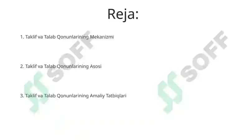 Talab va Taklif qonunlari va ularning asoslari 2