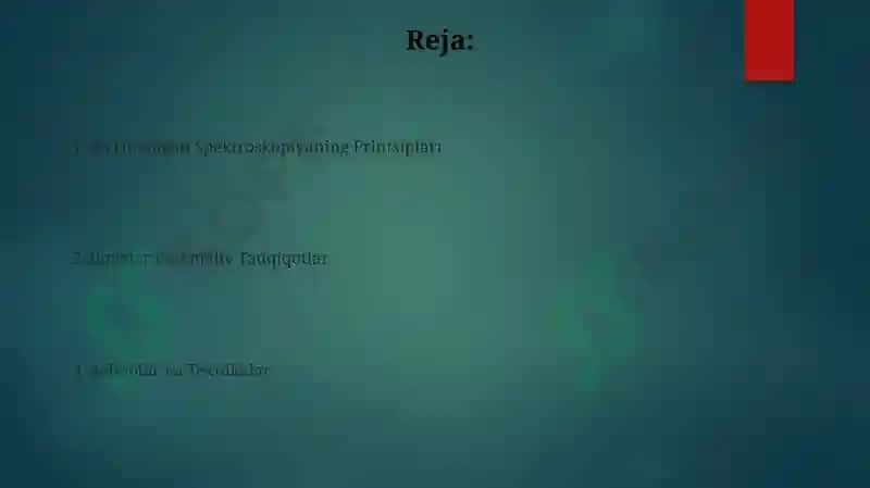 Ko‘zga ko‘rinuvchan spektroskopiya tahlili 2