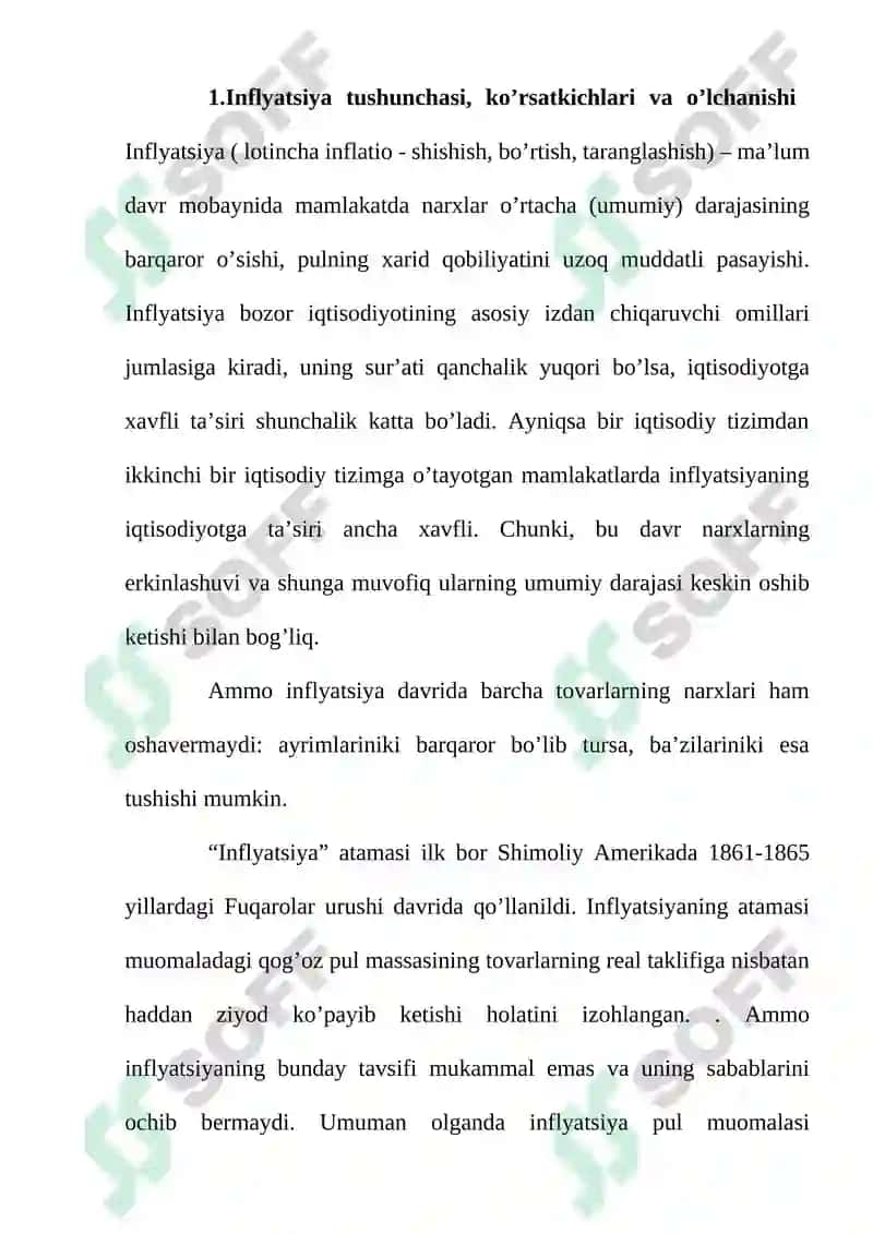 Inflyatsiya va uning namoyon bo’lish shakllari 2