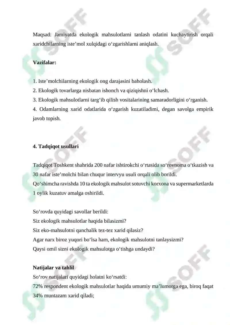 Ekologik mahsulotlarni tanlash odati 2
