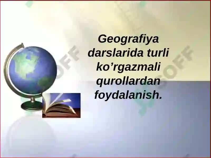 Geografiya fan o’qituvchisi XOLIDA XUDOYBERDIYEVAning TAQDIMOTI 2