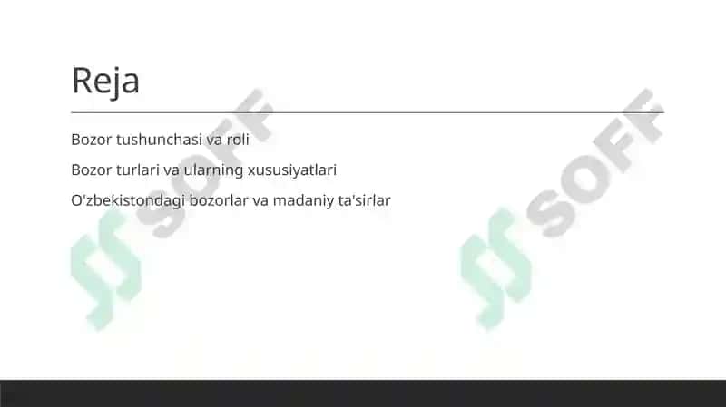 Bozorlar va ularning xususiyatlari 2