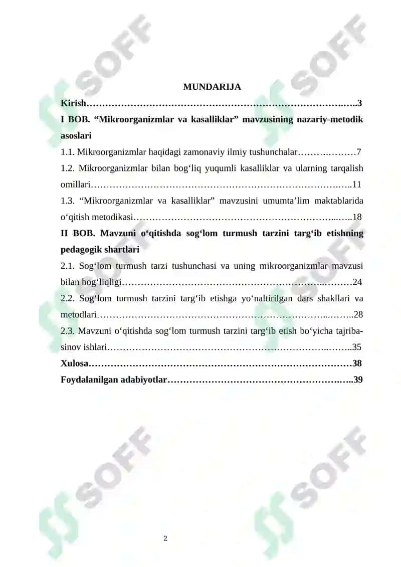 MIKROORGANIZMLAR VA KASALLIKLAR MAVZUSINI O‘QITISHDA SOG‘LOM TURMUSH TARZINI TARG‘IB ETISH 2