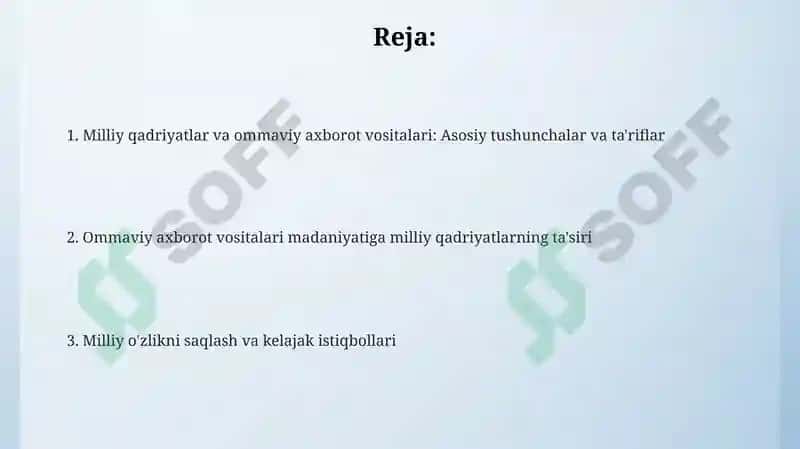 Milliy qadriyatlar va ommaviy axborot vositalari: Ta'riflar va turlari 2