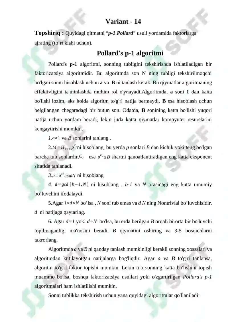 Pollard's p-1 algoritmi 2