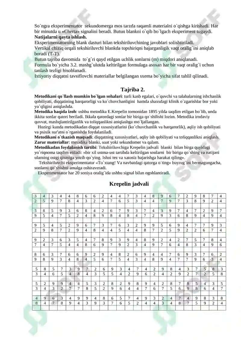 Diqqatning taqsimlanishini o`rganish 2