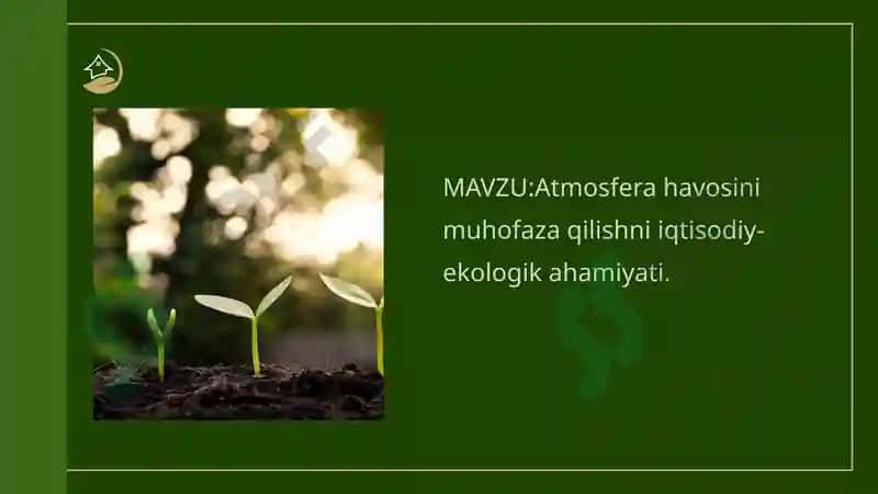 Atmosfera havosini muhofaza qilishni iqtisodiy-ekologik ahamiyati 2