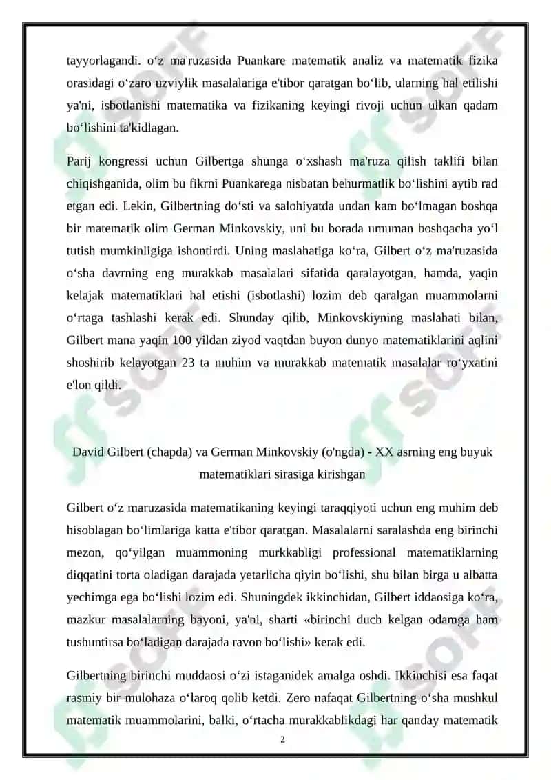 Olmon matematigi David Gilbert 2