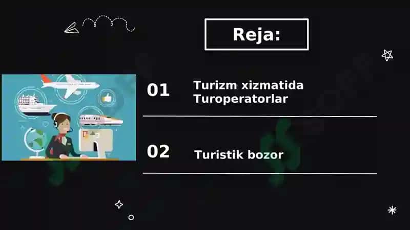 Turoperatorlik biznesini rivojlantirishning tashkiliy asoslari 2