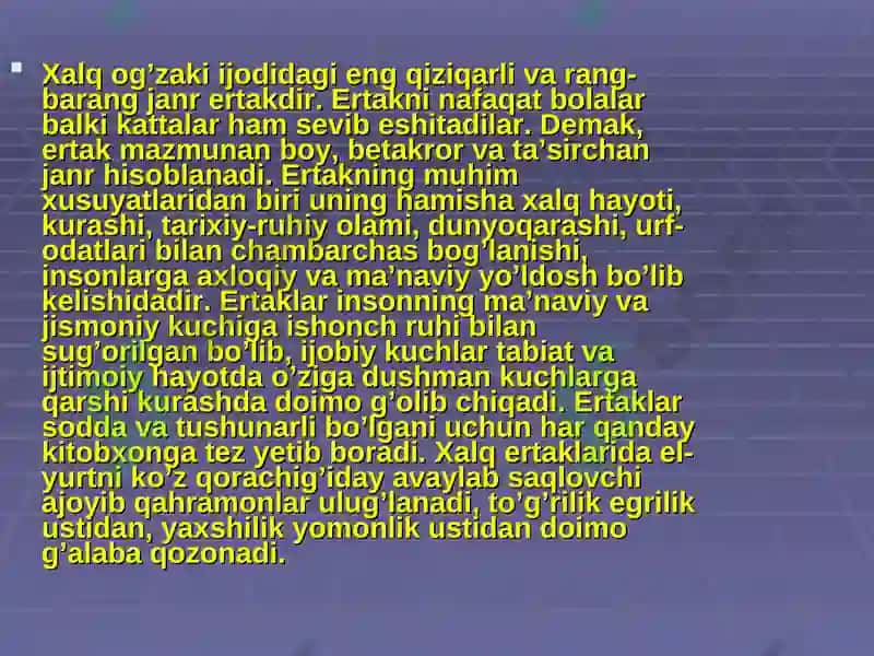 Boshlang`ich sinflarda badiiy asar bilan ishlash va tahlil qilish 2