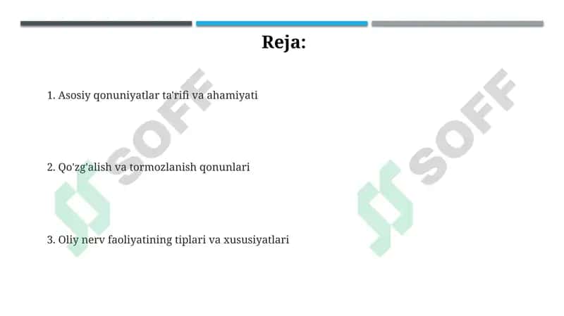 Oliy nerv faoliyatining asosiy qonuniyatlari 2