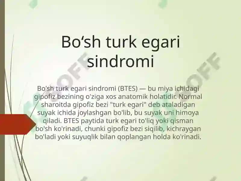 Bo‘sh turk egari sindromi 2