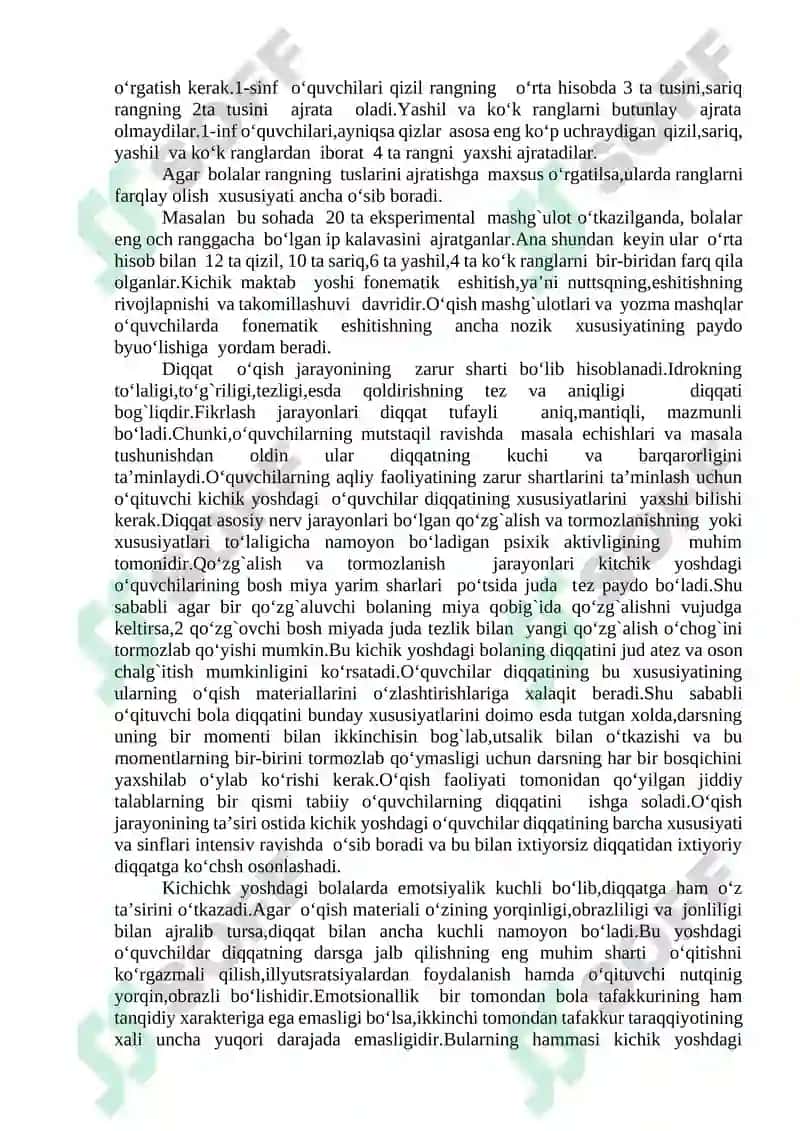 Kichik maktab yoshi davrida psixik rivojlanish xususiyatlar 2