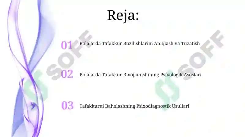 Tafakkurning bolalarda rivojlanishi psixodiagnostika 2