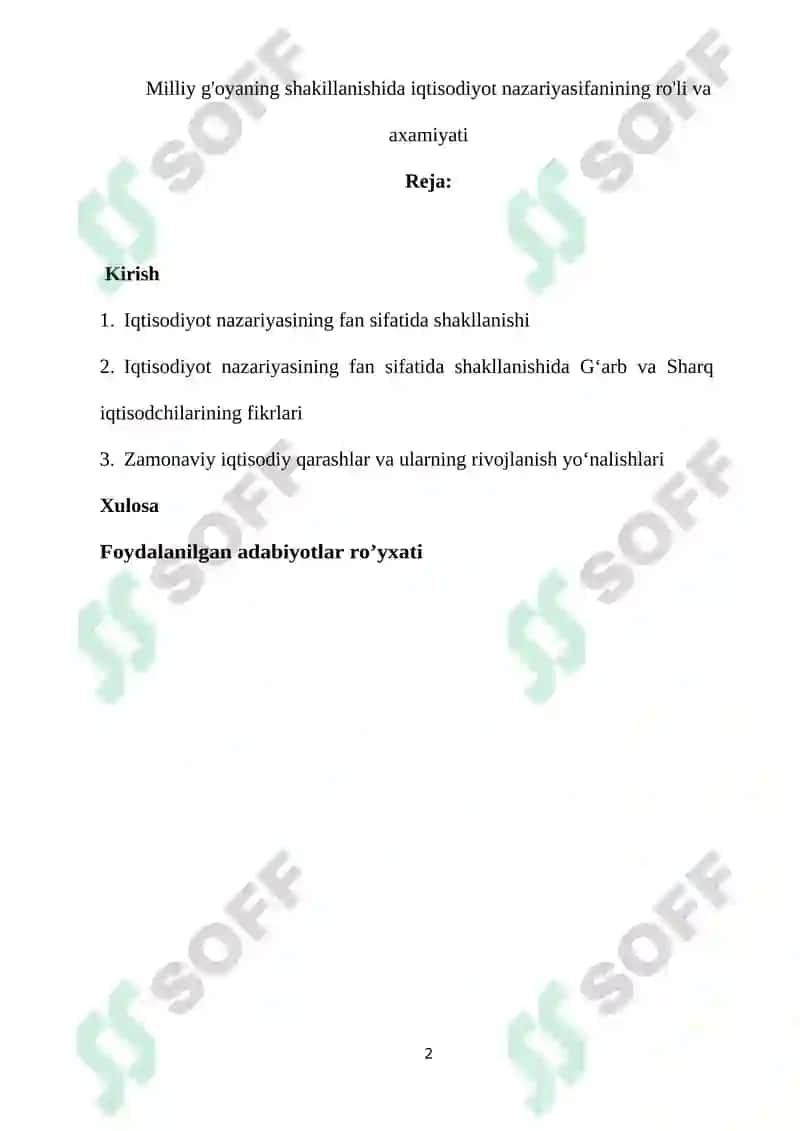Iqtisodiyot nazariyasi 2