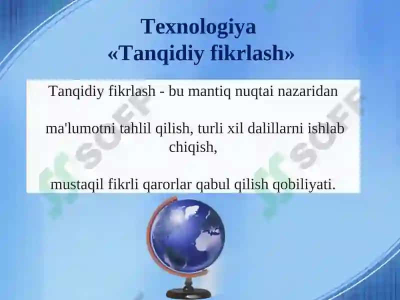 Geografiya darslarida yangi pedagogik texnologiyalarning qo’llanilishi 2
