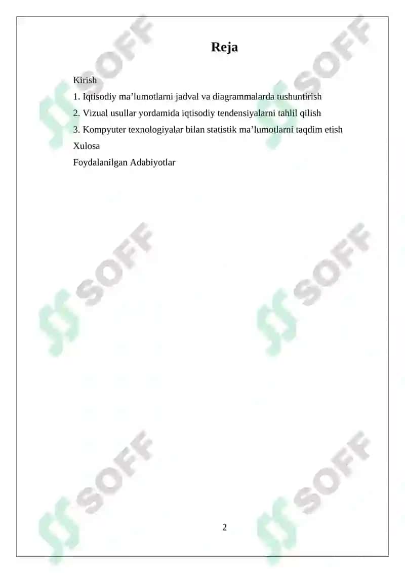 Jadval va Diagrammalar Yordamida Iqtisodiy Ma'lumotlarni Taqdim Etish 2