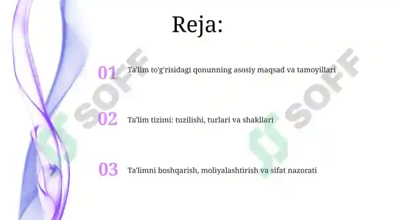 Oʻzbekiston Respublikasining Taʼlim toʻgʻrisida gi qonuni va uning mohiyati 2