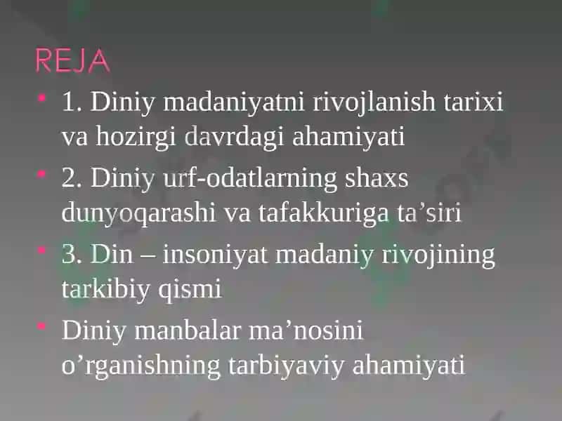 DINIY-MADANIY AN’ANALARNING AHAMIYATI 2
