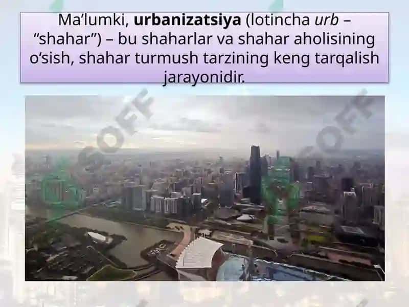 URBANIZATSIYA JARAYONINING GLOBAL VAREGIONAL JIHATLARI 2