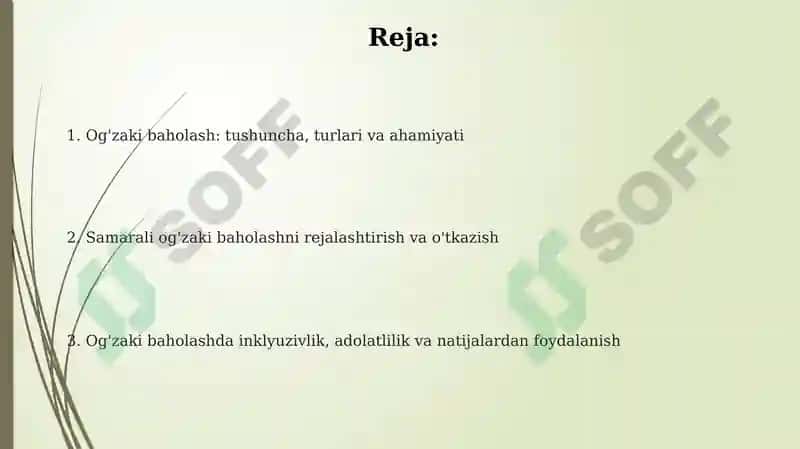 Og'zaki baholash: Ta'rif, Maqsad va Turlari 2