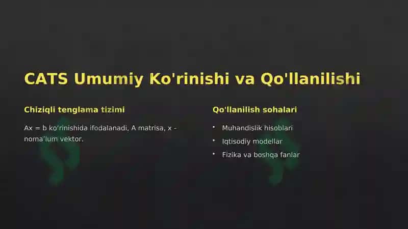 Chiziqli Algebraik Tenglamalar Sistemalarini Taqribiy Yechish Usullari 2