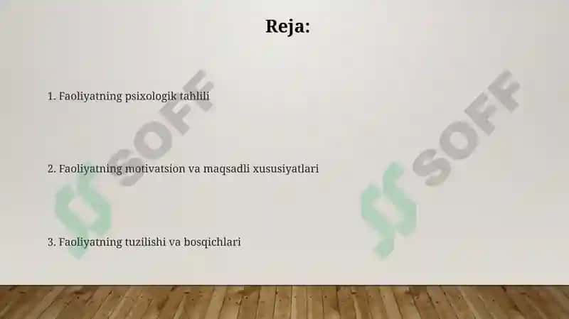 Faoliyatning psixologik tavsifi 2