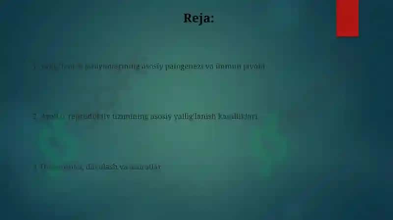 Ayollarjinsiytizima'zolariyallig'lanishjarayoninipatofiziologiyasi 2