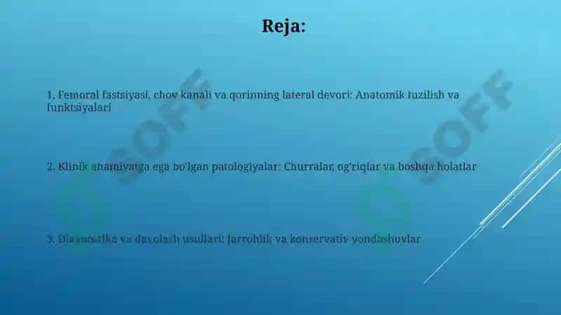 Femoral fastsiyasi, chov kanali va qorinning lateral devori: Anatomik tuzilish va funktsiyalari 2