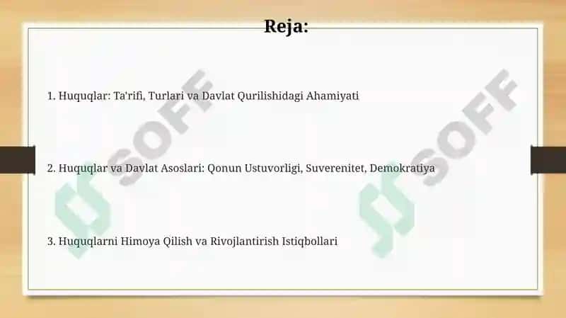 Huquqlar va Davlat Asoslari 2